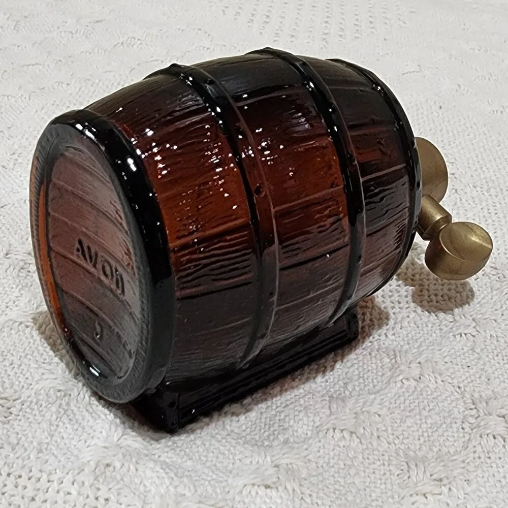 Vintage Avon ON TAP BEER WINE BARREL Amber Collectors Empty Brown Glass Bottle